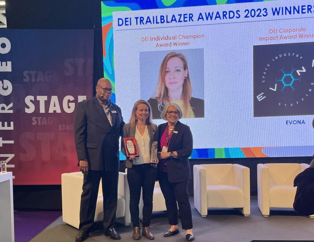 Olivia Powell receives WGIC DEI Trailblazer Award at INTERGEO 2023