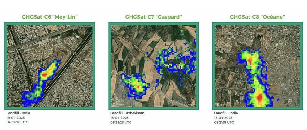 Methane emissions detected by satellite. Source: GHGSAT