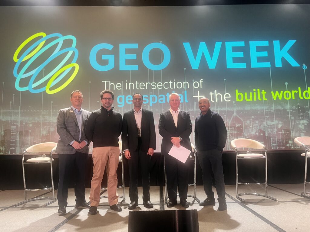 Panelists of the "Geospatial: Where the Metaverse Gets Real" session at Geo Week 2024 