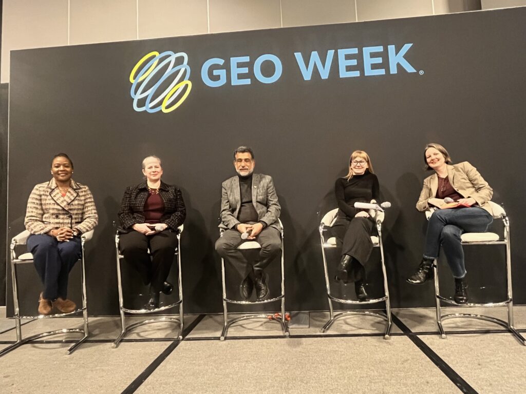 Panelists of "The Geospatial Inclusion Imperative: Diverse Leadership Shaping Tomorrow" session at Geo Week 2024 