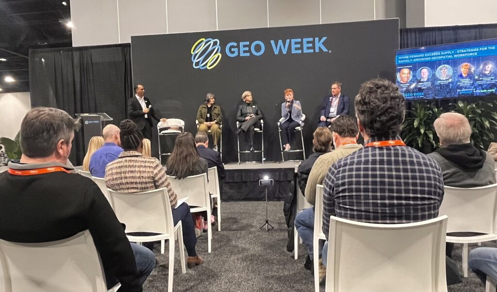 Panelists of "When Demand Exceeds Supply – Strategies for The Rapidly-Growing Geospatial Workforce" session at Geo Week 
