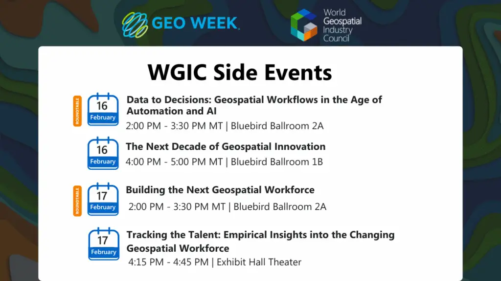 WGIC side events at Geo Week 2026